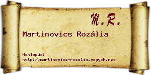 Martinovics Rozália névjegykártya
