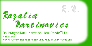 rozalia martinovics business card